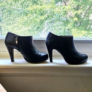 Black Leather 4" Heel Tamaris Booties